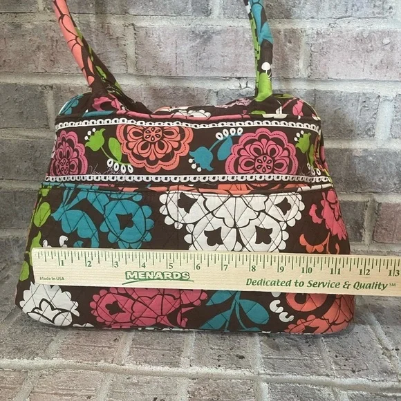 Vera Bradley Brown and Pink Floral Shoulder Bag - Picture 5 of 11